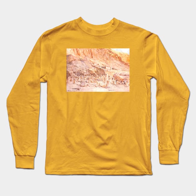 Ruins Of The Temple Of Mentuhotep Thebes in Egypt Long Sleeve T-Shirt by Star Scrunch